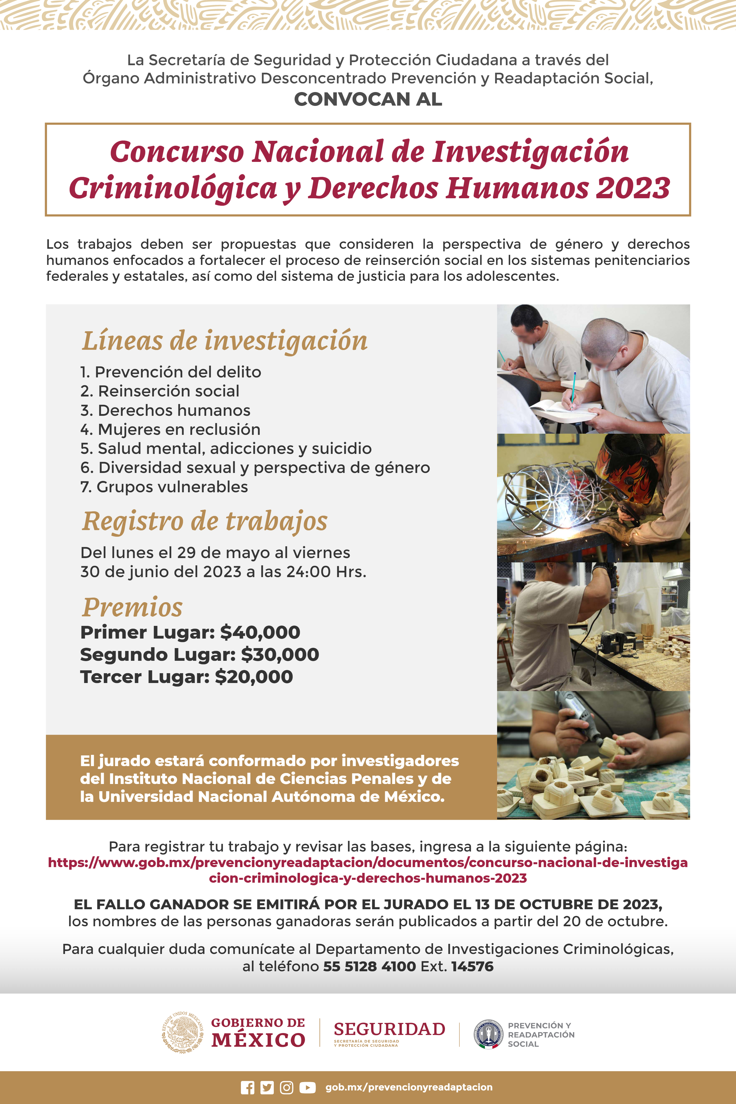 Concurso Nacional de Investigación Criminológica y Derechos Humanos 2023